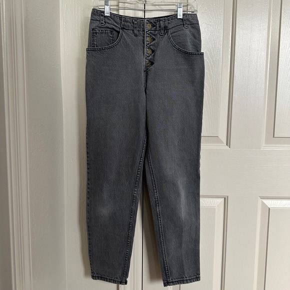 Vtg 80s Georges Marciano for‎ Guess Grey High Waist Button Fly JeansSize 29